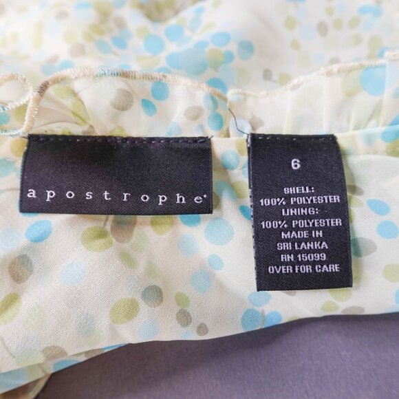 Apostrophe Womens Top 6 Green Retro Sheer Romantic Flowy Sheer Coquette Y2K - Picture 5 of 11